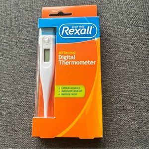 Rexall 60 Second Digital Thermometer Automatic Shut-Off Memory Recall